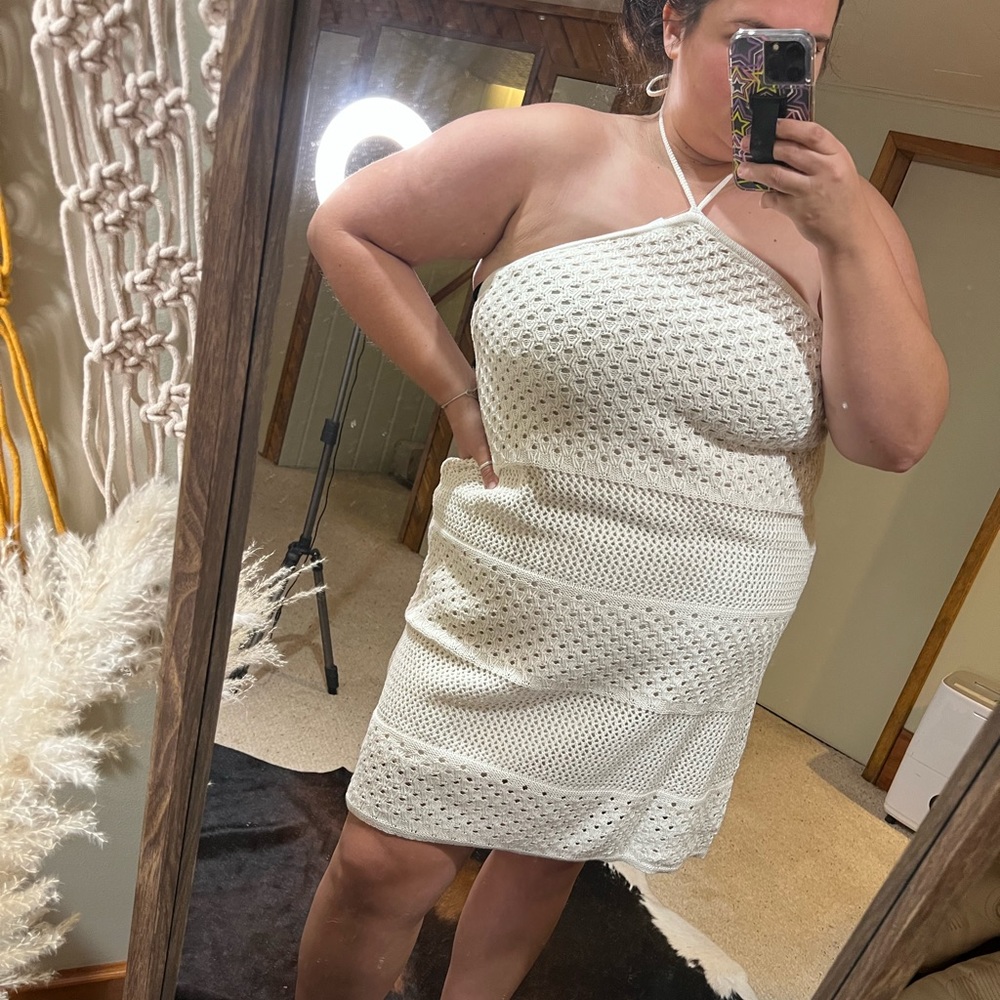 Crochet cream dress - Picture 1 of 2